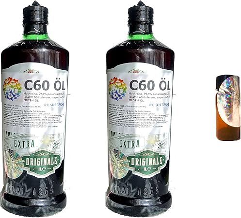 C60 Öl Set - 2 Flaschen C60 Öl plus 1 g reines C60 Pulver