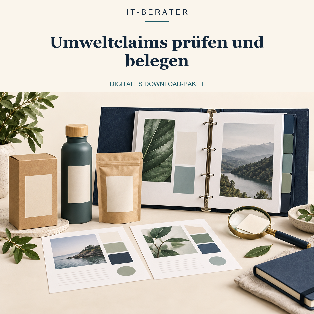 Produktbild: Umweltclaims prüfen und belegen – digitales Download-Paket von IT-Berater.