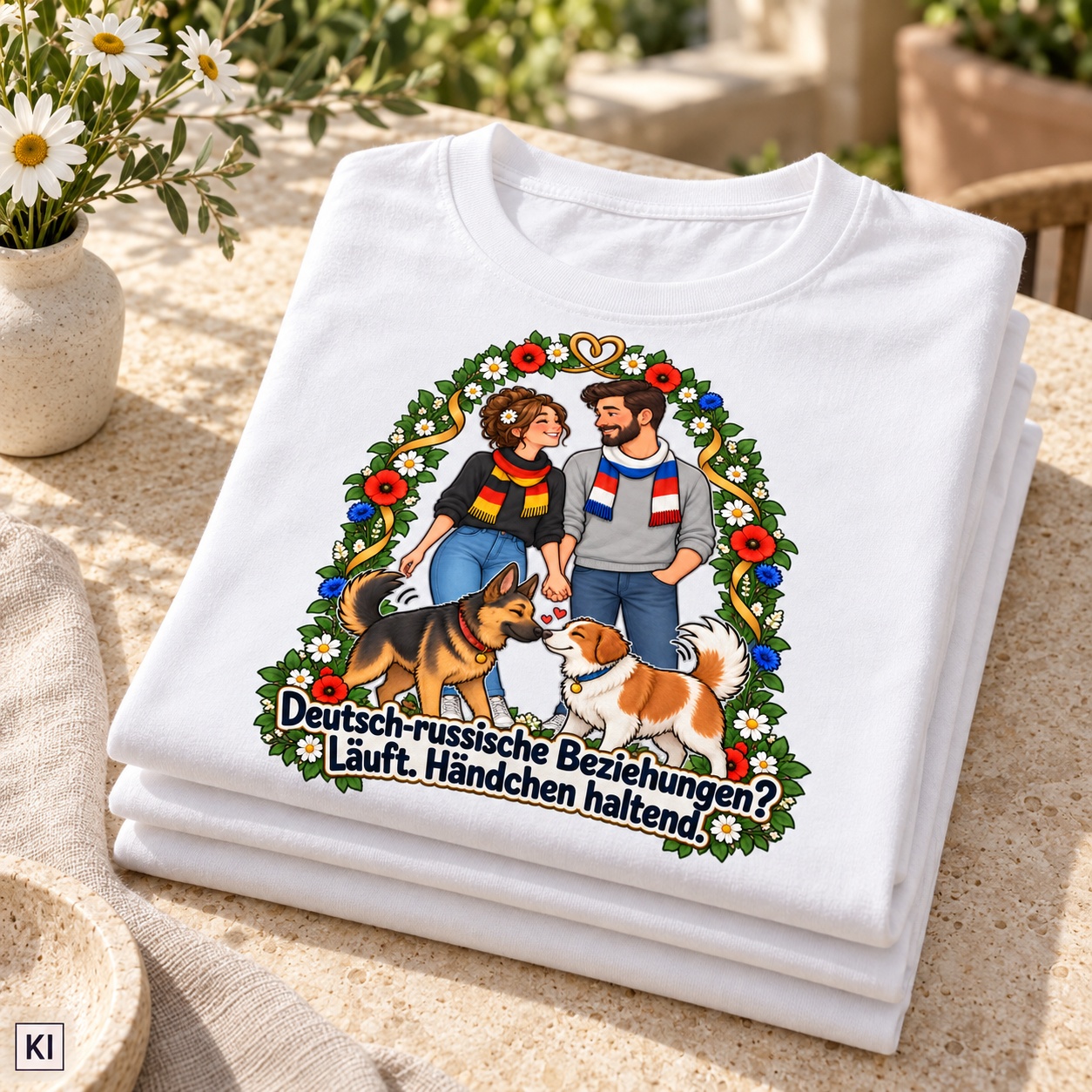 Deutsch-russische Beziehungen? Läuft. Händchen haltend. (Händchen haltend) – T-Shirt · Motiv 3 – Bild 8