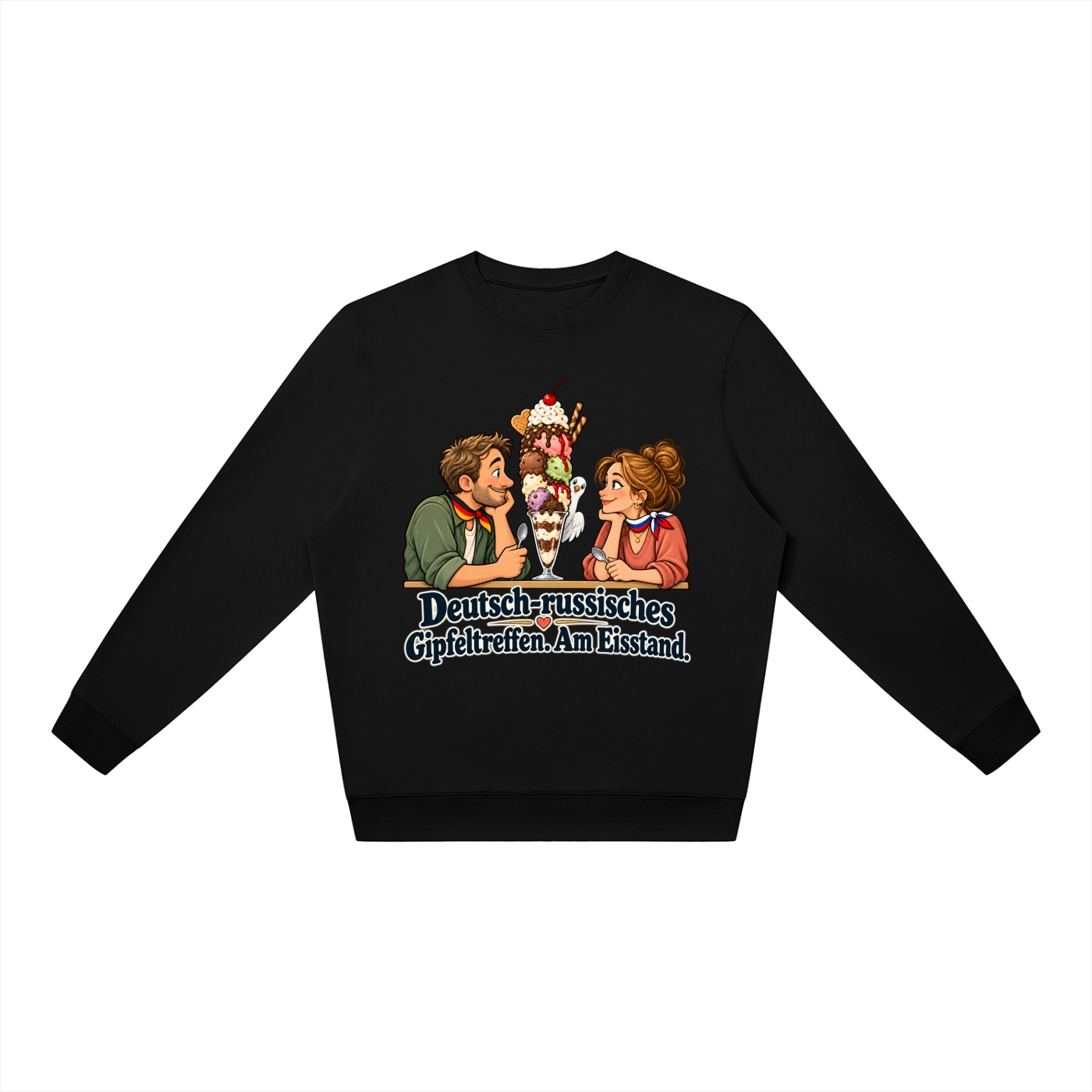 Deutsch-russisches Gipfeltreffen. Am Eisstand. (Gipfeltreffen am Eisstand) – Sweatshirt