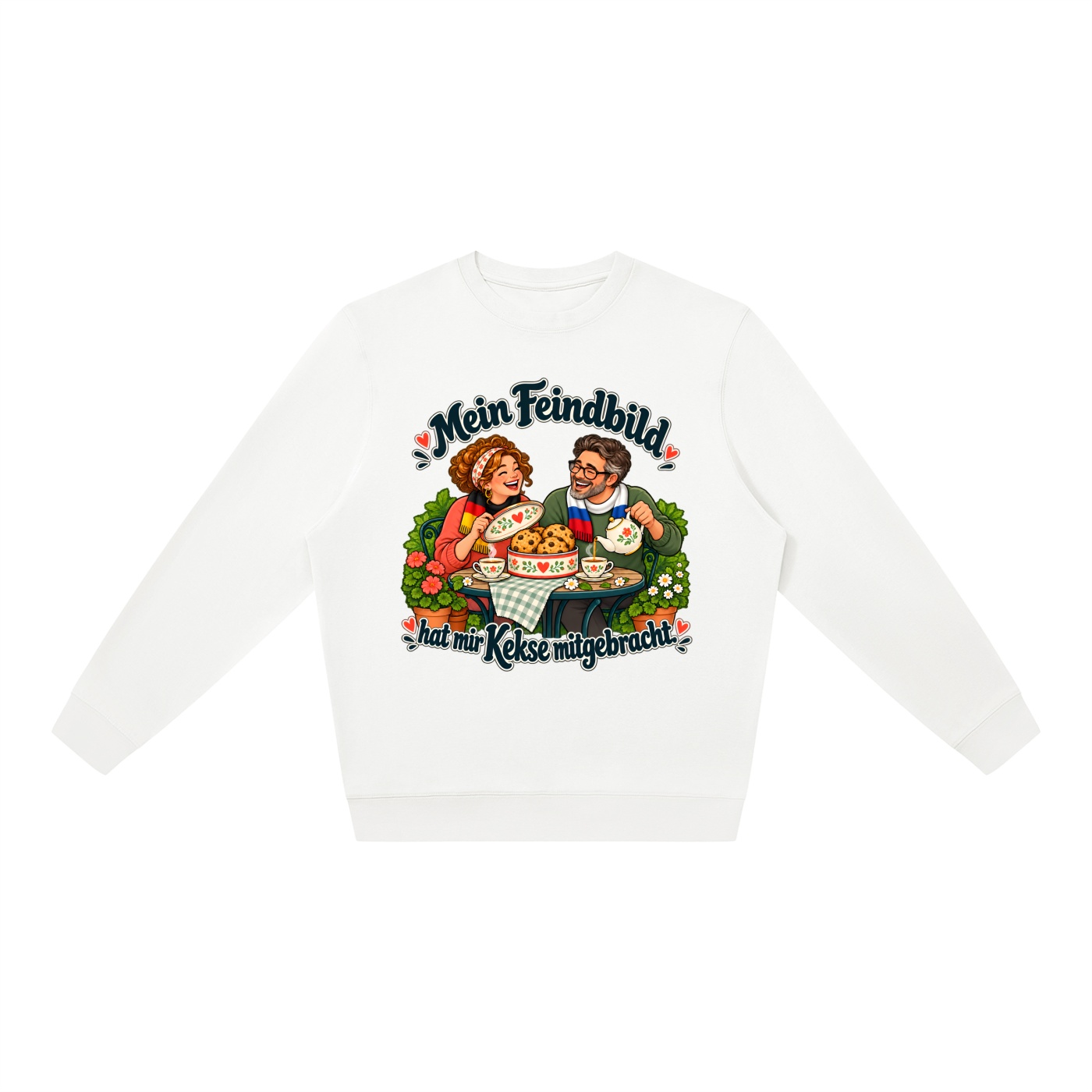 Mein Feindbild hat mir Kekse mitgebracht. (Kekse mitgebracht) – Sweatshirt · Motiv 3 – Bild 3