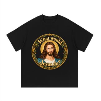 Was würde Jesus tun? Goldener Kranz (Variante 4) – T-Shirt