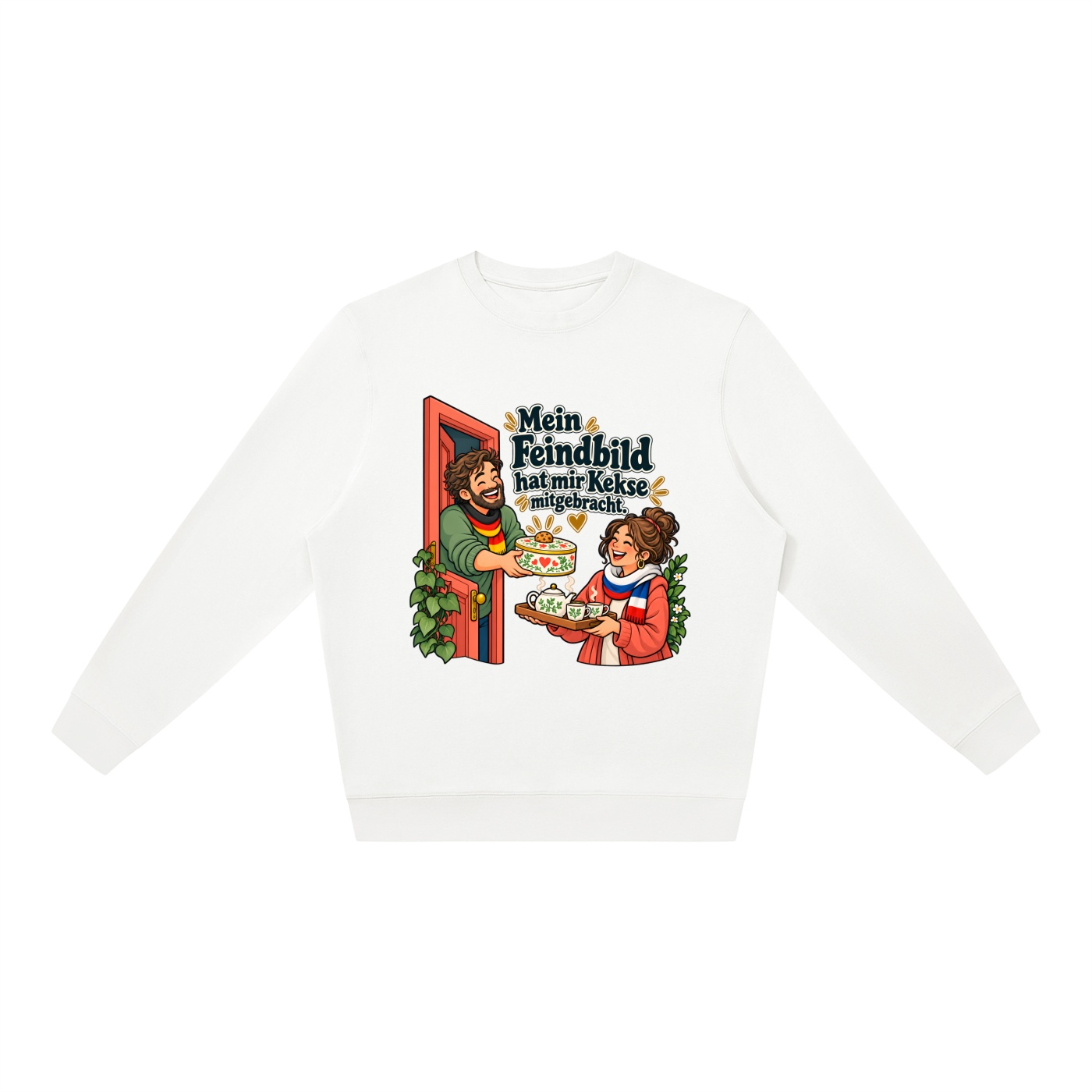 Mein Feindbild hat mir Kekse mitgebracht. (Kekse mitgebracht) – Sweatshirt · Motiv 2 – Bild 3