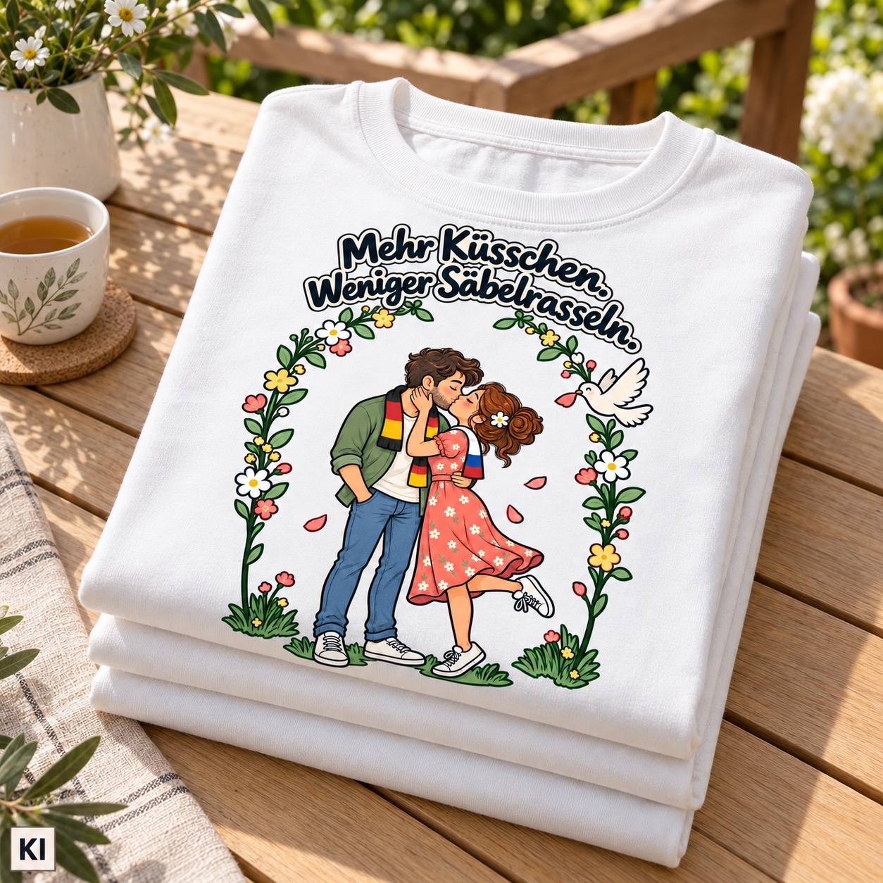 Mehr Küsschen. Weniger Säbelrasseln. (Mehr Küsschen) – Sweatshirt · Motiv 2 – Bild 11