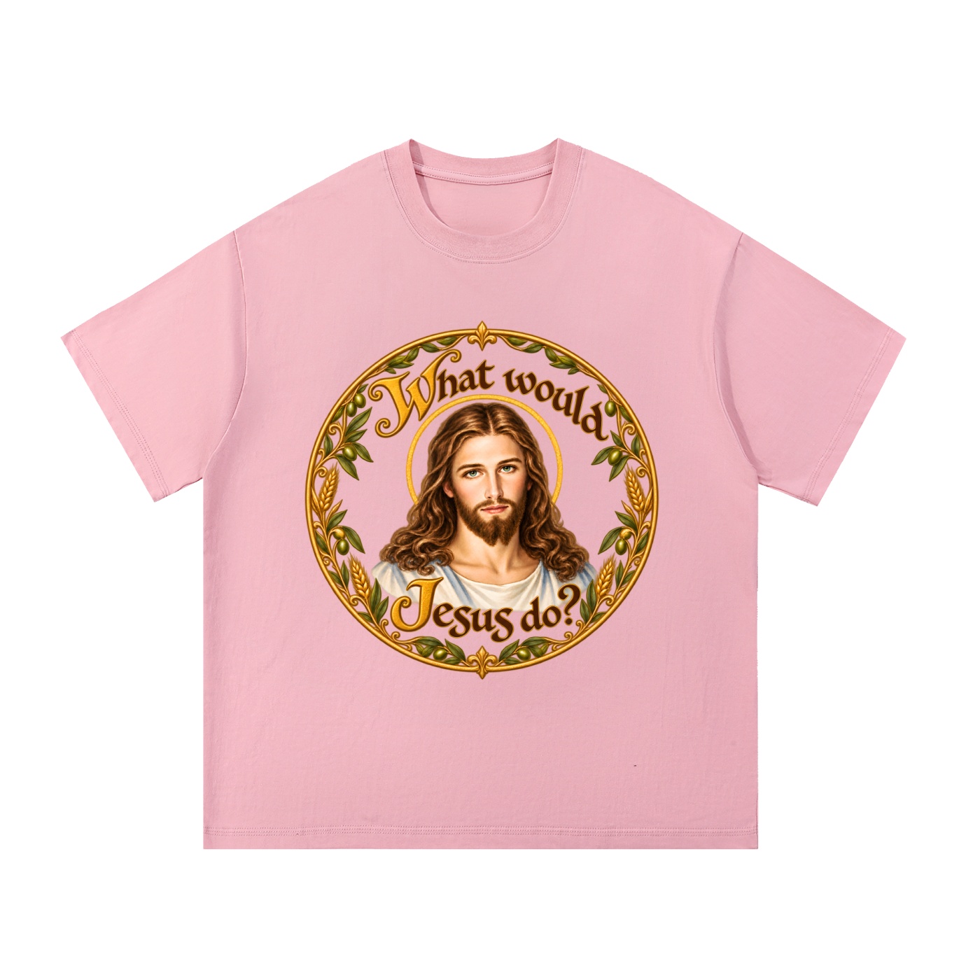 Was würde Jesus tun? Manuskript-Kranz (Variante 2) – T-Shirt – Bild 11