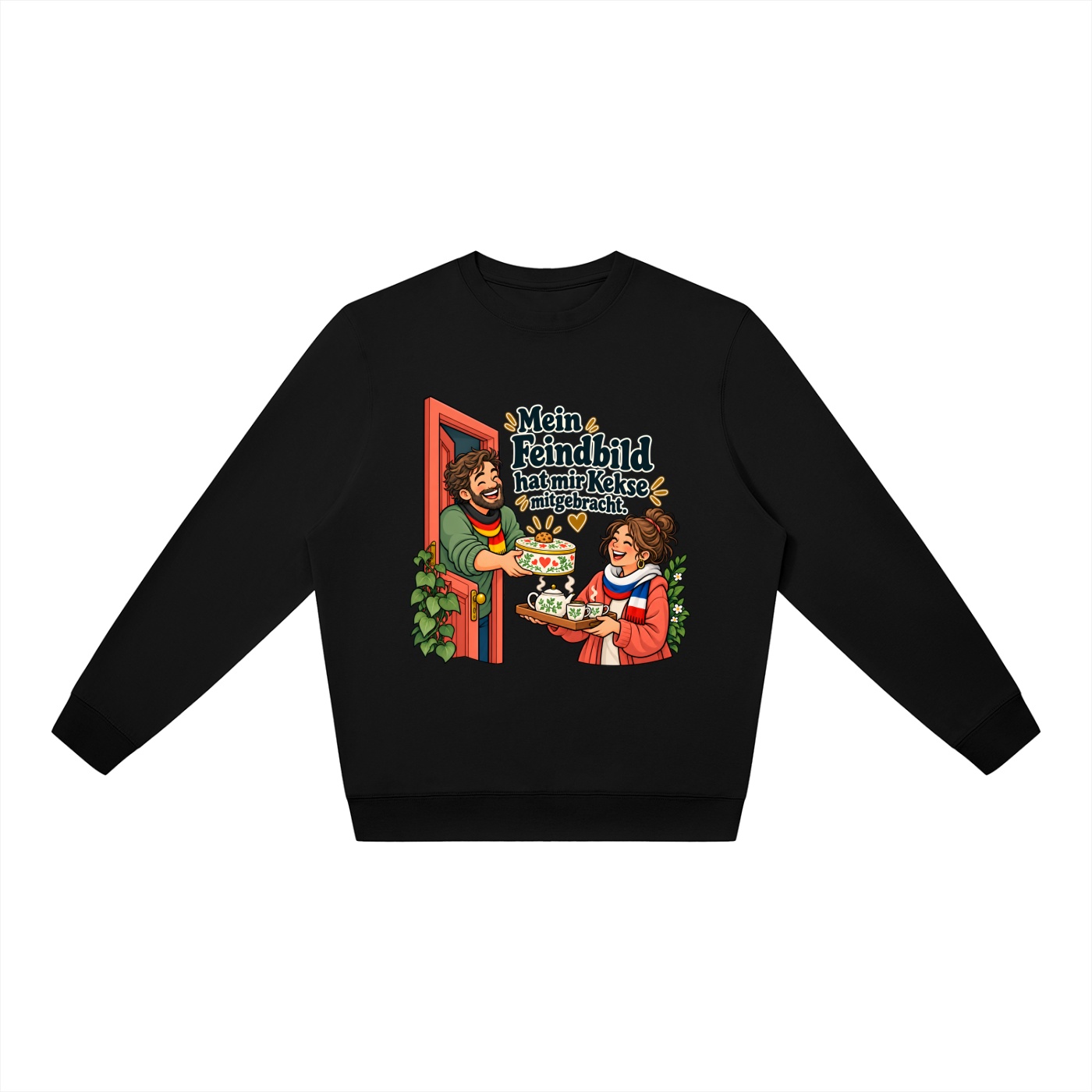 Mein Feindbild hat mir Kekse mitgebracht. (Kekse mitgebracht) – Sweatshirt · Motiv 2
