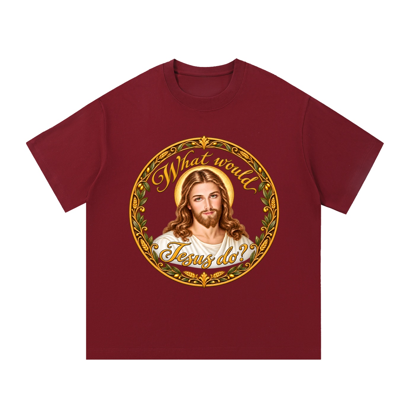 Was würde Jesus tun? Kalligrafie-Kranz – T-Shirt – Bild 13