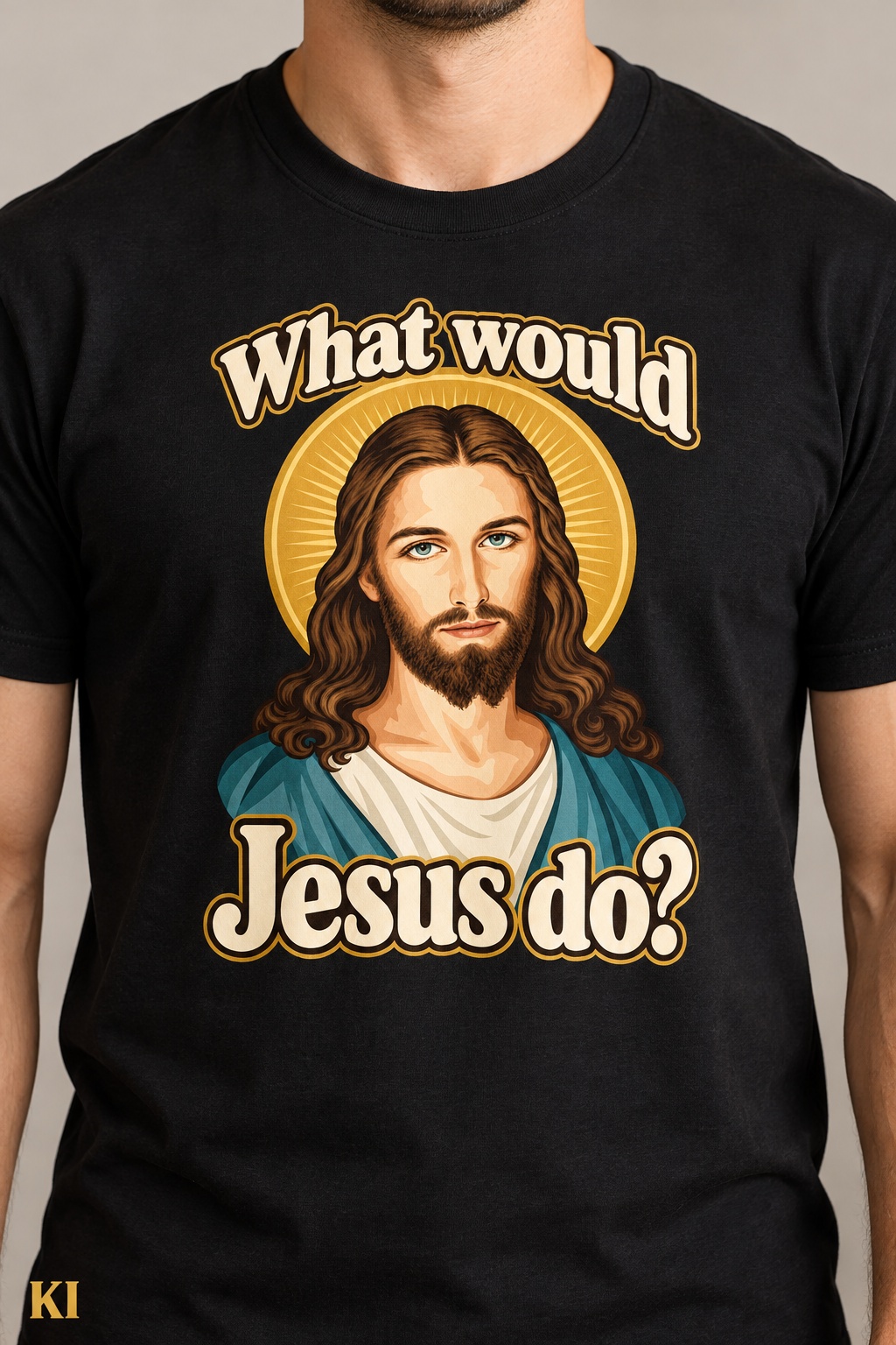 Was würde Jesus tun? Initiale-Stil (Variante 3) – T-Shirt – Bild 6