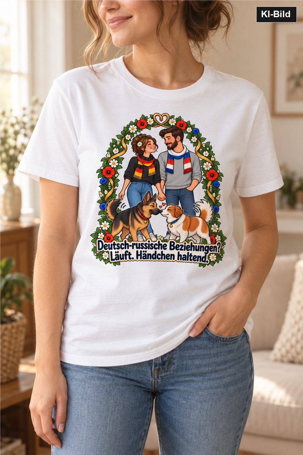 Deutsch-russische Beziehungen? Läuft. Händchen haltend. (Händchen haltend) – T-Shirt · Motiv 3 – Bild 5