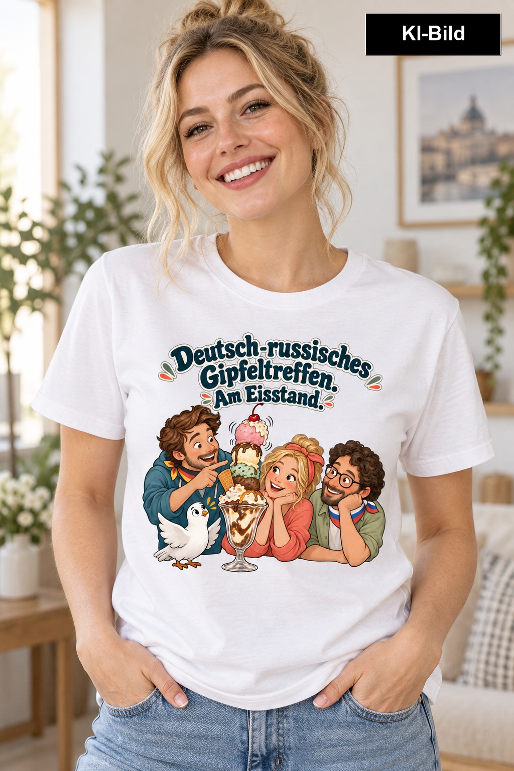Deutsch-russisches Gipfeltreffen. Am Eisstand. (Gipfeltreffen am Eisstand) – T-Shirt · Motiv 2 – Bild 7
