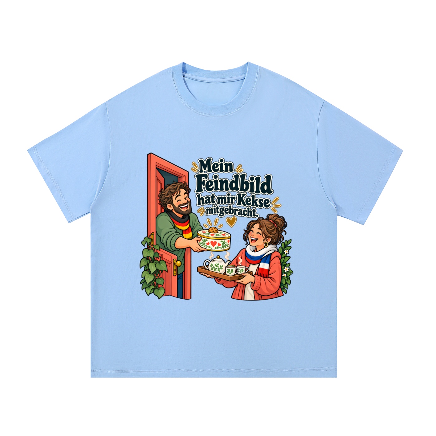 Mein Feindbild hat mir Kekse mitgebracht. (Kekse mitgebracht) – T-Shirt · Motiv 2 – Bild 3