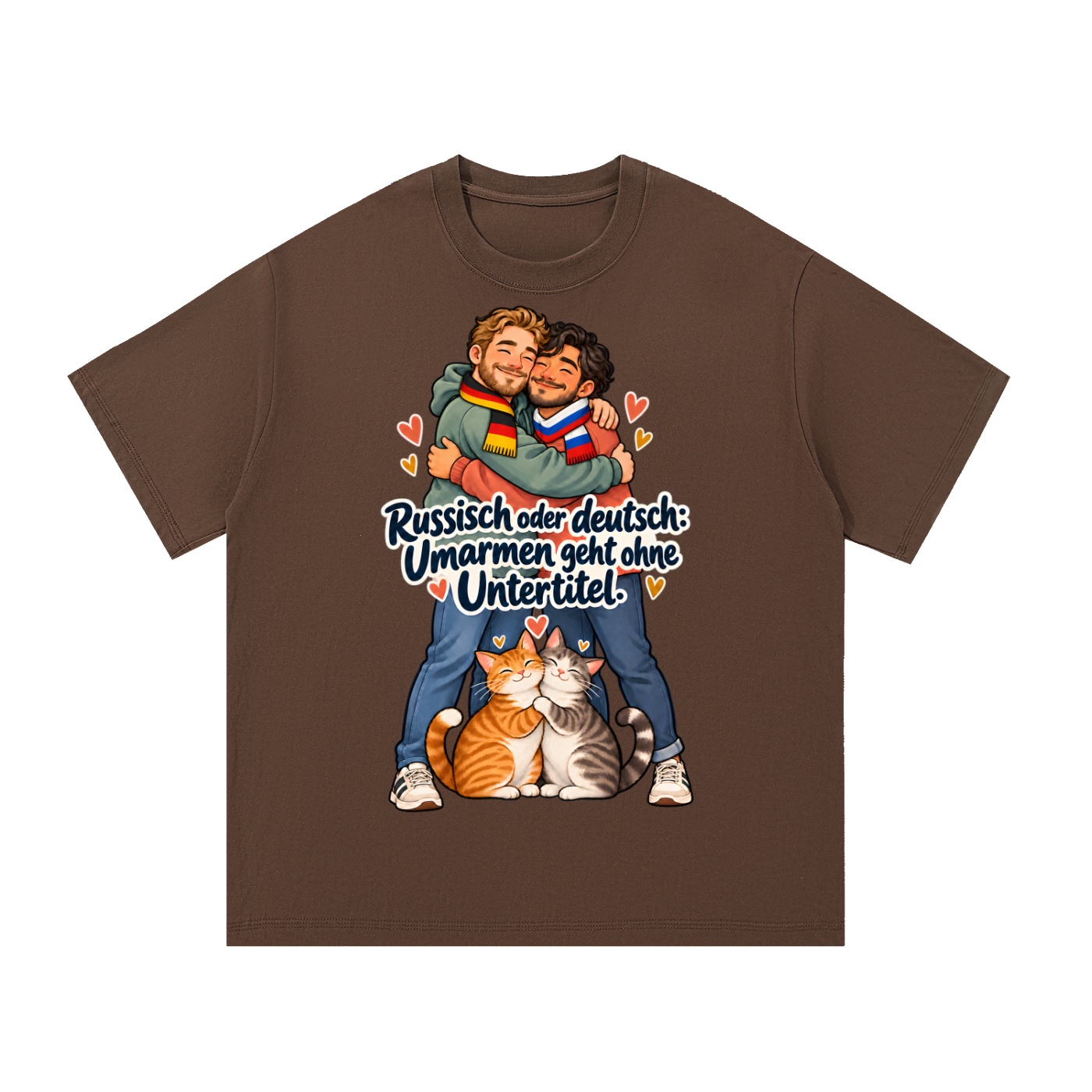 Russisch oder deutsch: Umarmen geht ohne Untertitel. (Umarmen ohne Untertitel) – T-Shirt · Motiv 2 – Bild 14
