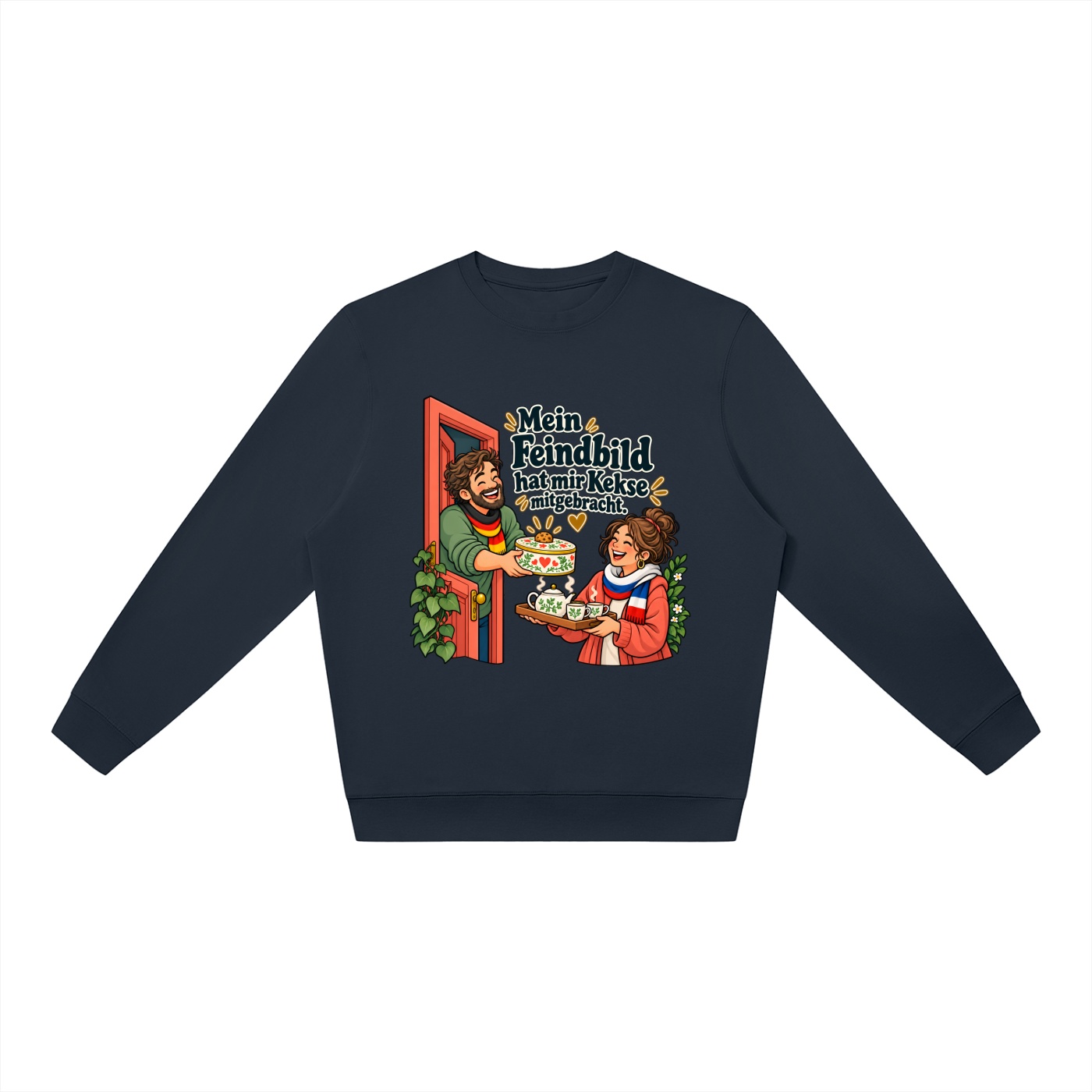 Mein Feindbild hat mir Kekse mitgebracht. (Kekse mitgebracht) – Sweatshirt · Motiv 2 – Bild 9