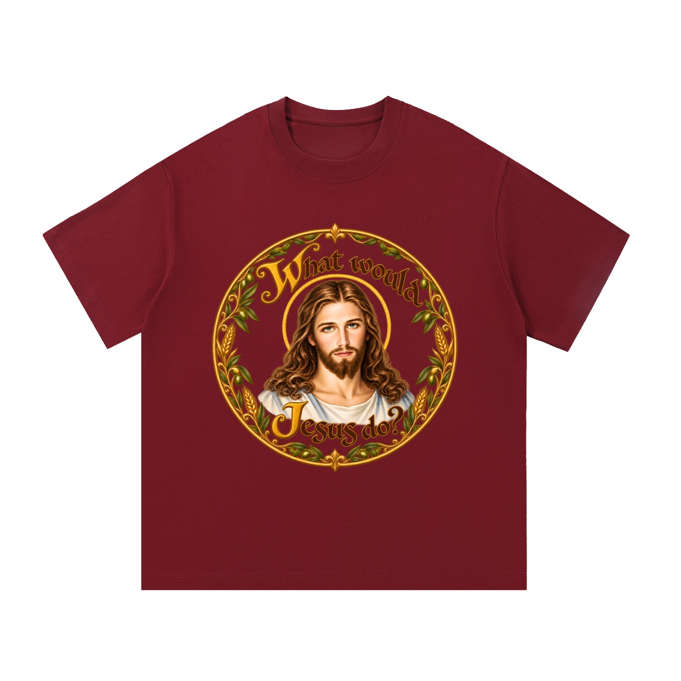 Was würde Jesus tun? Manuskript-Kranz (Variante 2) – T-Shirt – Bild 14