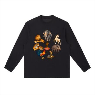 Kalari A – Langarmshirt, Freie Komposition in Schwarz