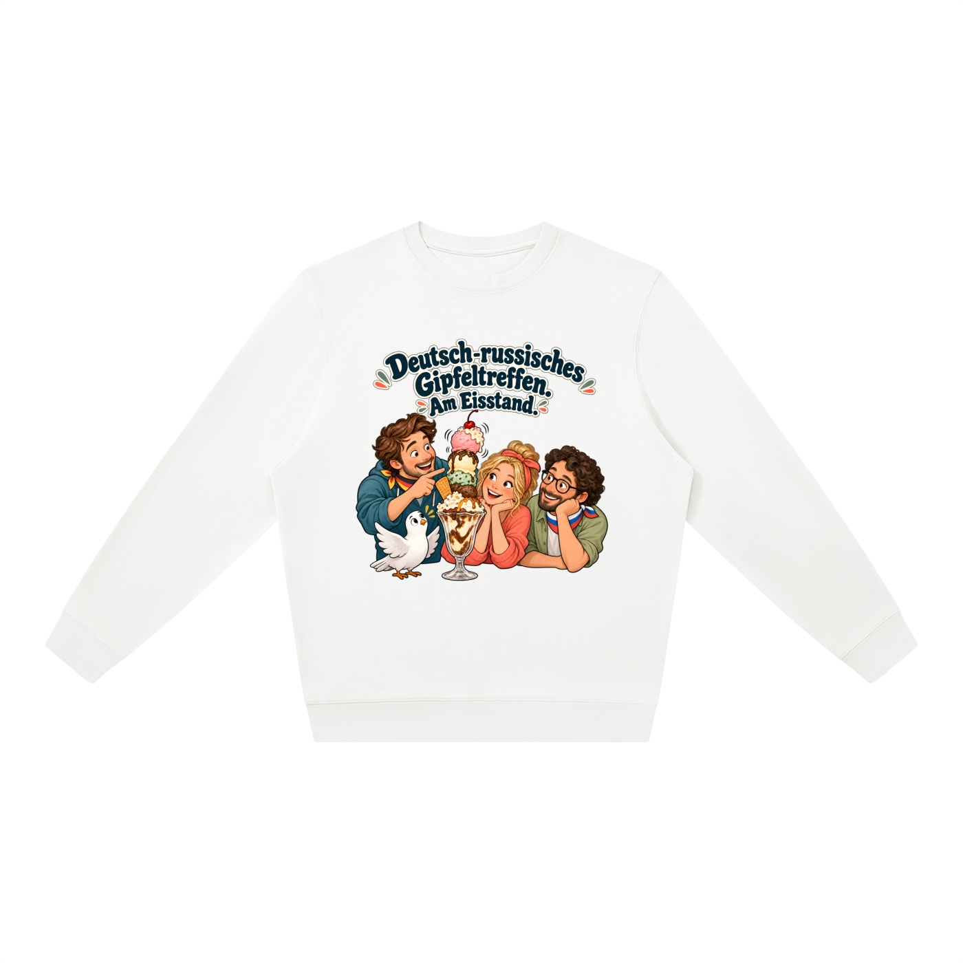 Deutsch-russisches Gipfeltreffen. Am Eisstand. (Gipfeltreffen am Eisstand) – Sweatshirt · Motiv 2 – Bild 3