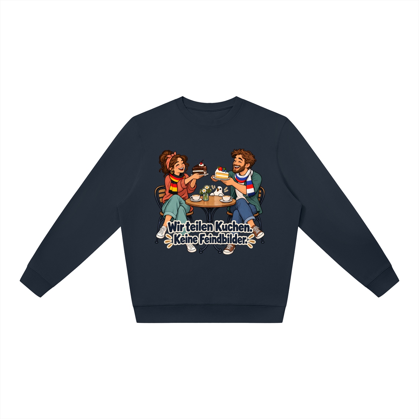 Wir teilen Kuchen. Keine Feindbilder. (Kuchen teilen) – Sweatshirt · Motiv 3 – Bild 9