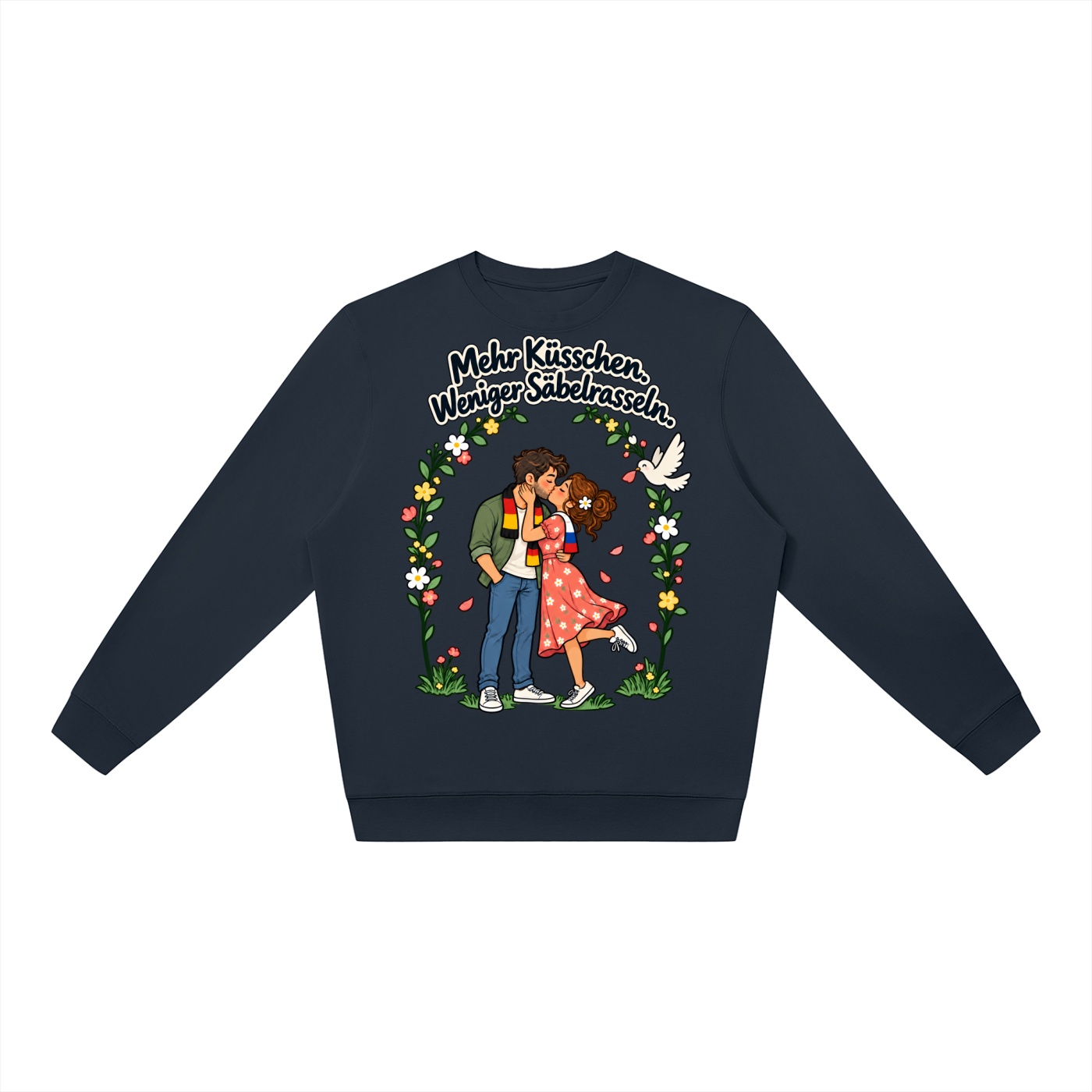Mehr Küsschen. Weniger Säbelrasseln. (Mehr Küsschen) – Sweatshirt · Motiv 2 – Bild 9