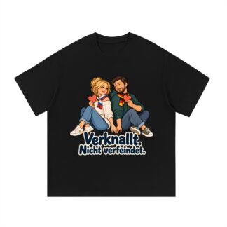 Verknallt. Nicht verfeindet. (Papierherzen) – T-Shirt · Variante 3