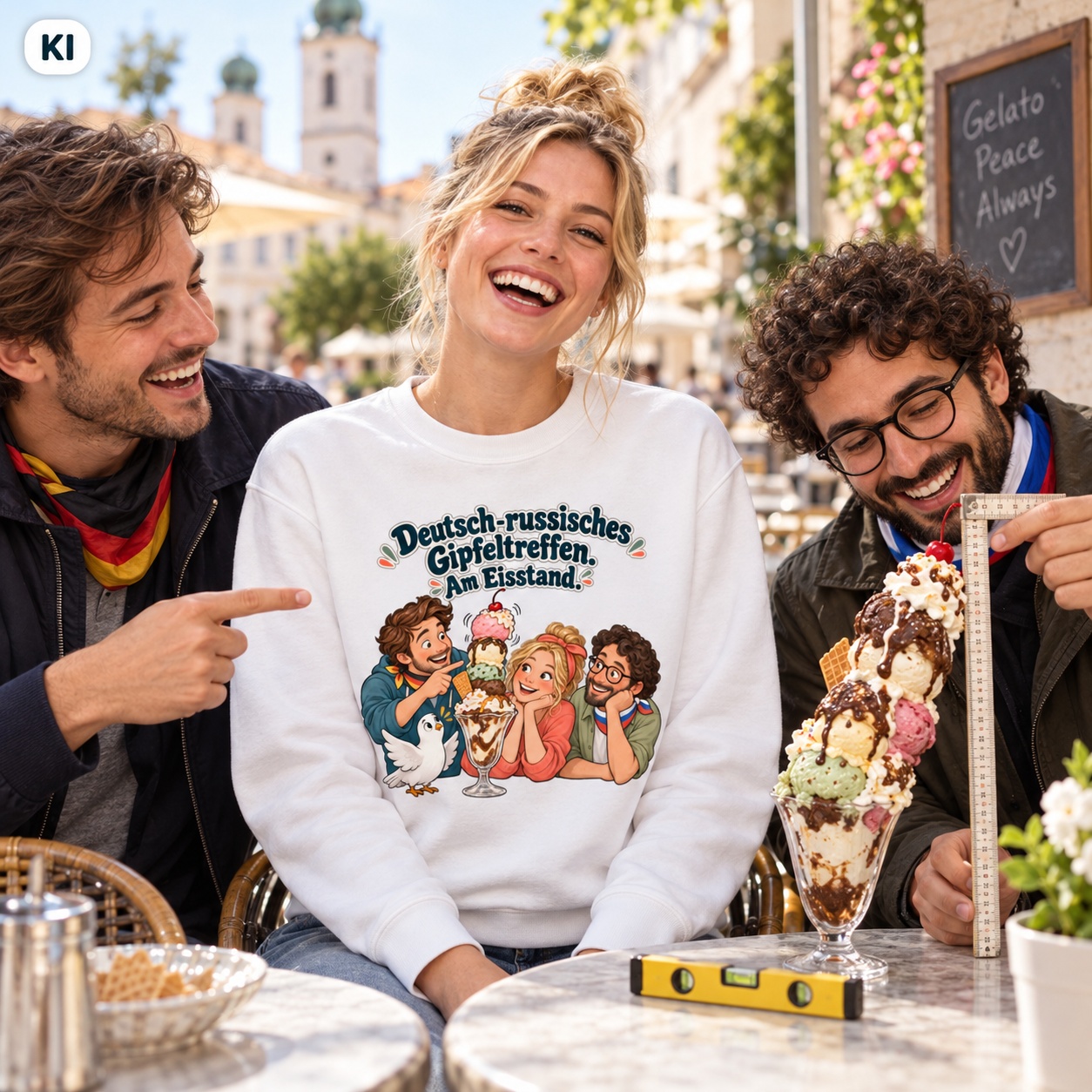 Deutsch-russisches Gipfeltreffen. Am Eisstand. (Gipfeltreffen am Eisstand) – Sweatshirt · Motiv 2 – Bild 13