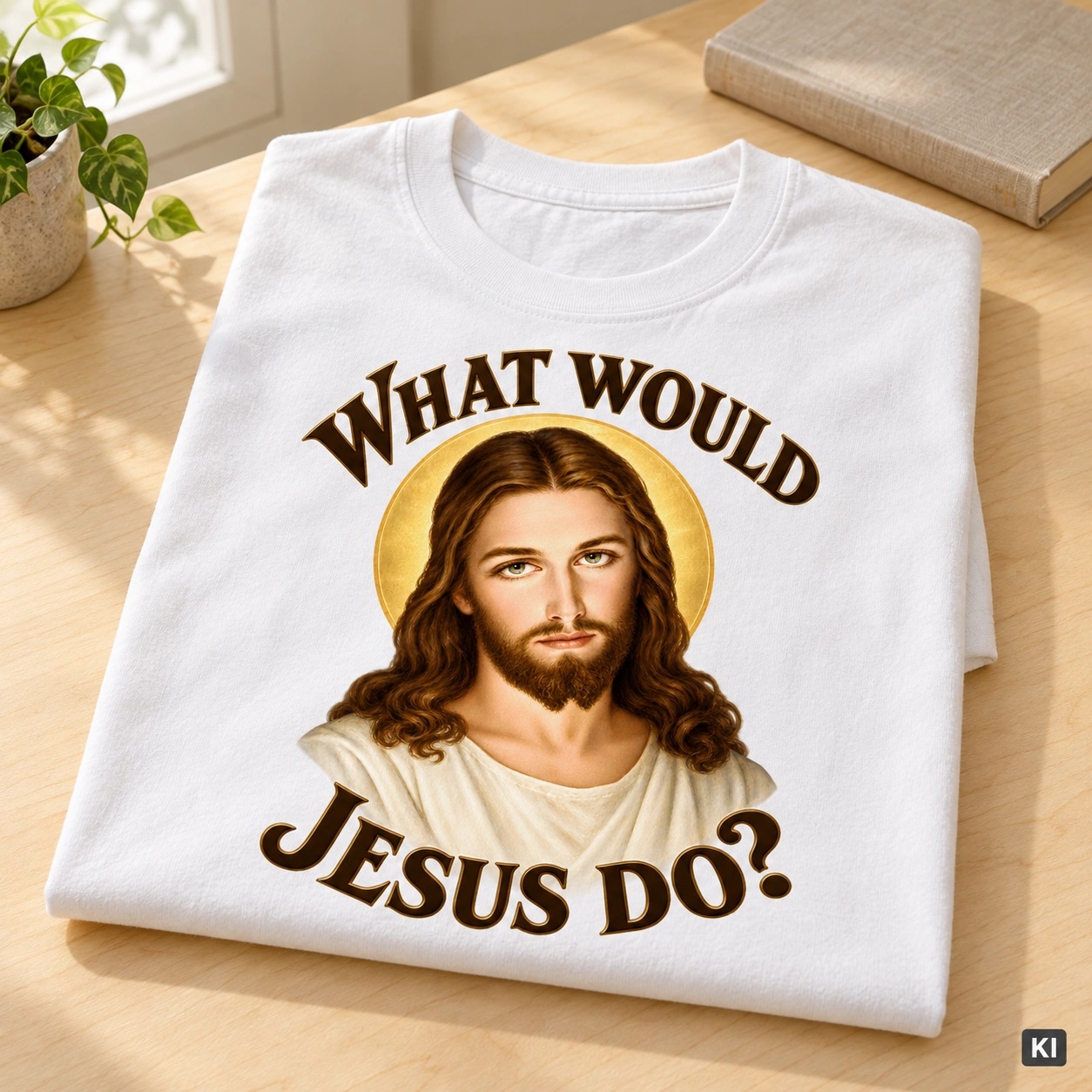 Was würde Jesus tun? Initiale-Stil (Variante 1) – T-Shirt – Bild 4