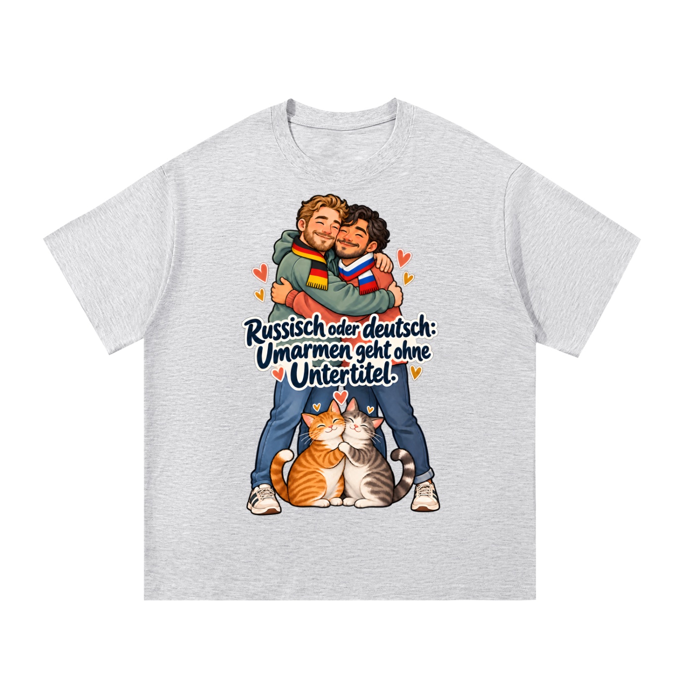 Russisch oder deutsch: Umarmen geht ohne Untertitel. (Umarmen ohne Untertitel) – T-Shirt · Motiv 2 – Bild 9