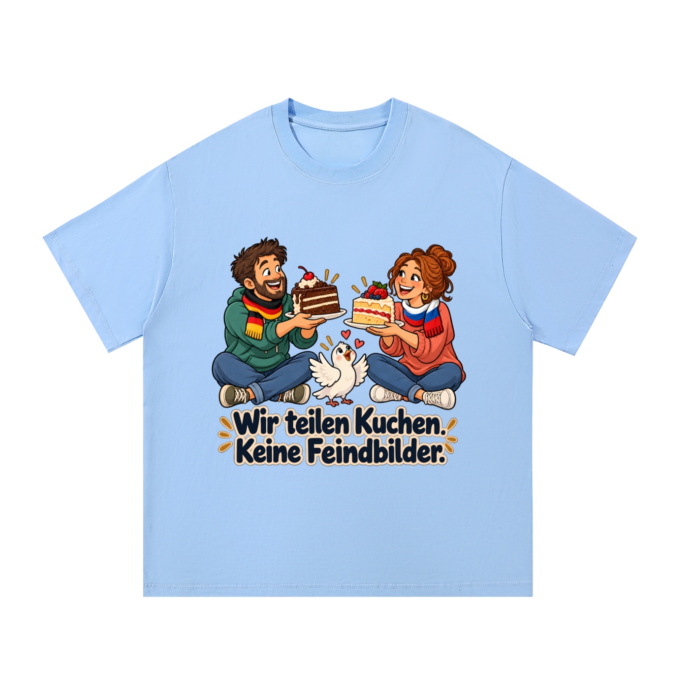 Wir teilen Kuchen. Keine Feindbilder. (Kuchen teilen) – T-Shirt · Motiv 3 – Bild 4