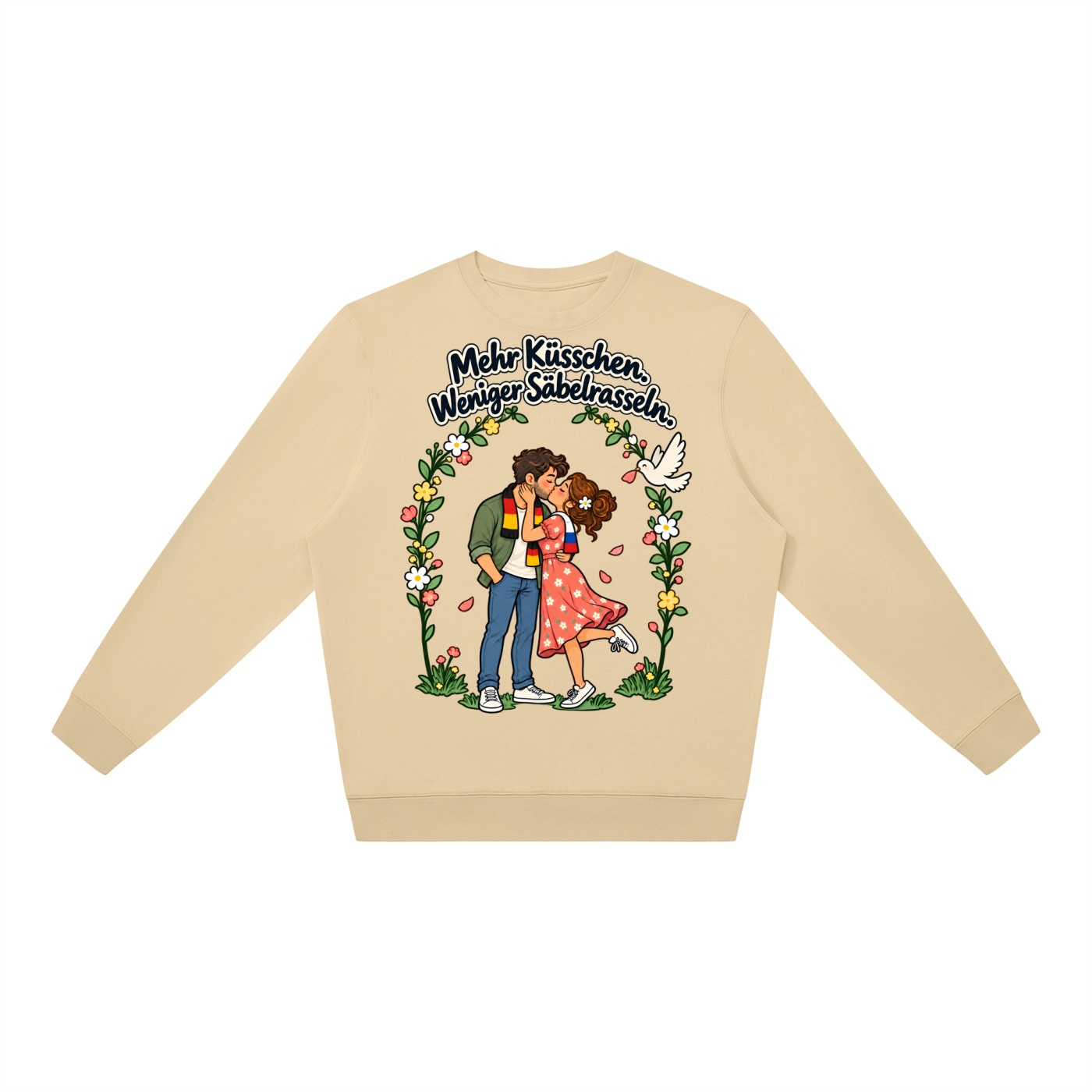 Mehr Küsschen. Weniger Säbelrasseln. (Mehr Küsschen) – Sweatshirt · Motiv 2 – Bild 7