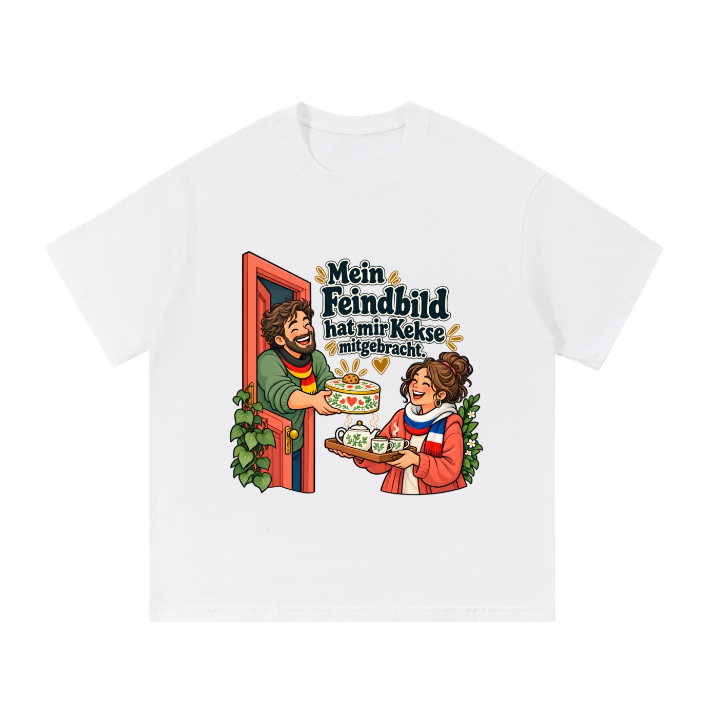 Mein Feindbild hat mir Kekse mitgebracht. (Kekse mitgebracht) – T-Shirt · Motiv 2 – Bild 2