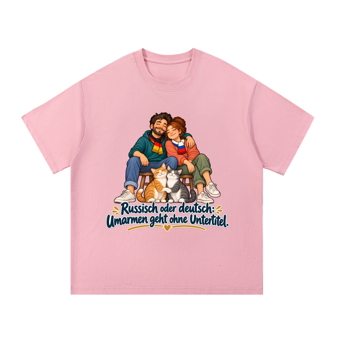 Russisch oder deutsch: Umarmen geht ohne Untertitel. (Umarmen ohne Untertitel) – T-Shirt – Bild 11