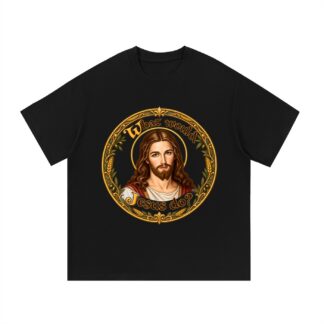 Was würde Jesus tun? Manuskript-Kranz (Variante 3) – T-Shirt