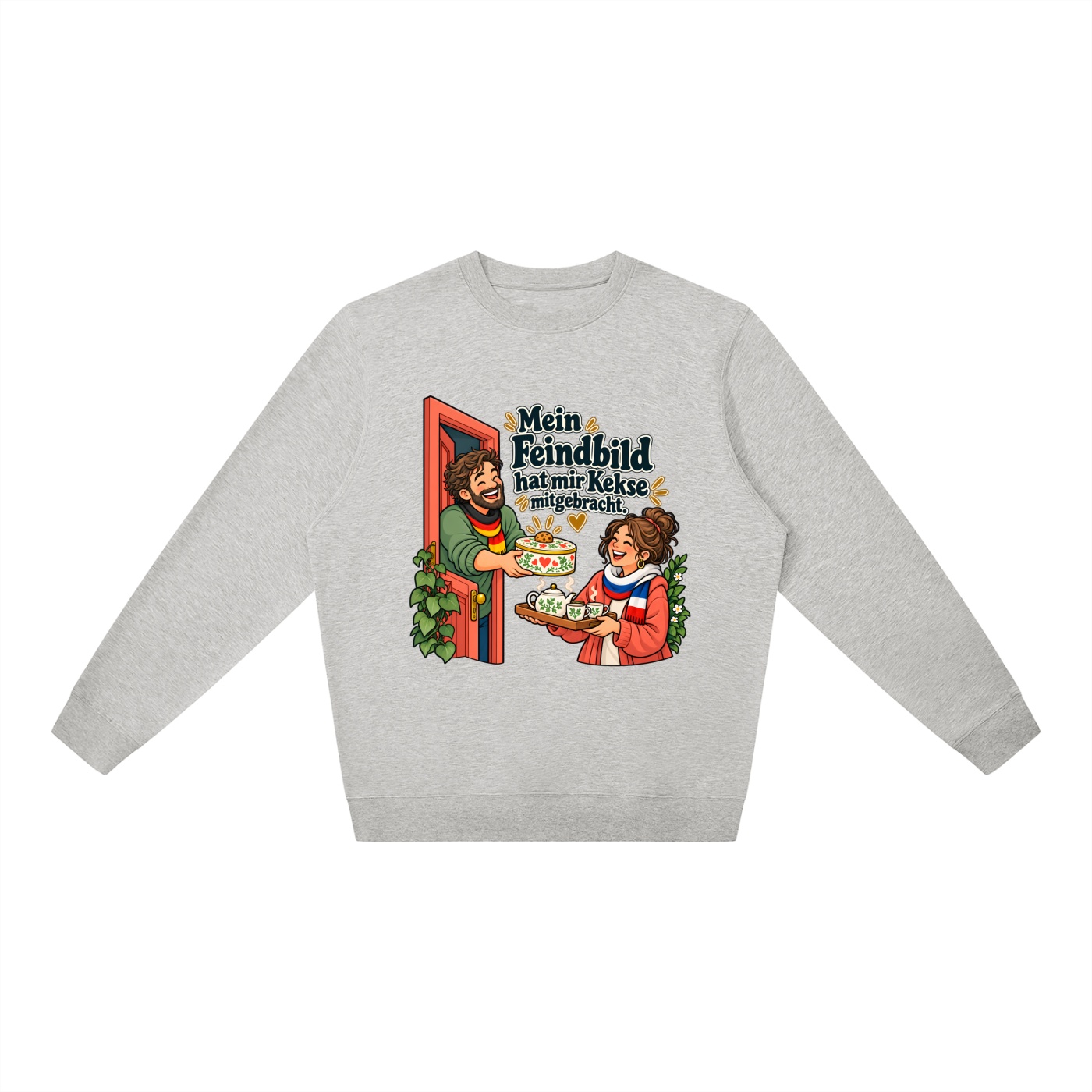 Mein Feindbild hat mir Kekse mitgebracht. (Kekse mitgebracht) – Sweatshirt · Motiv 2 – Bild 5