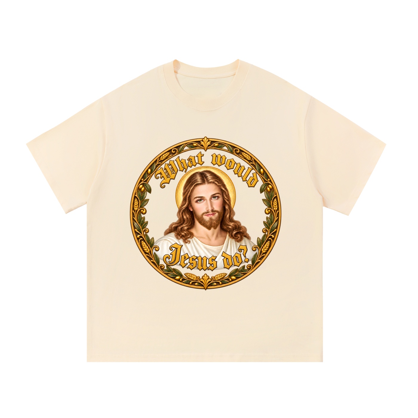 Was würde Jesus tun? Manuskript-Kranz (Variante 5) – T-Shirt – Bild 9