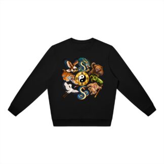 Kung-Fu A – Oversize-Sweatshirt, Dynamische Tiere