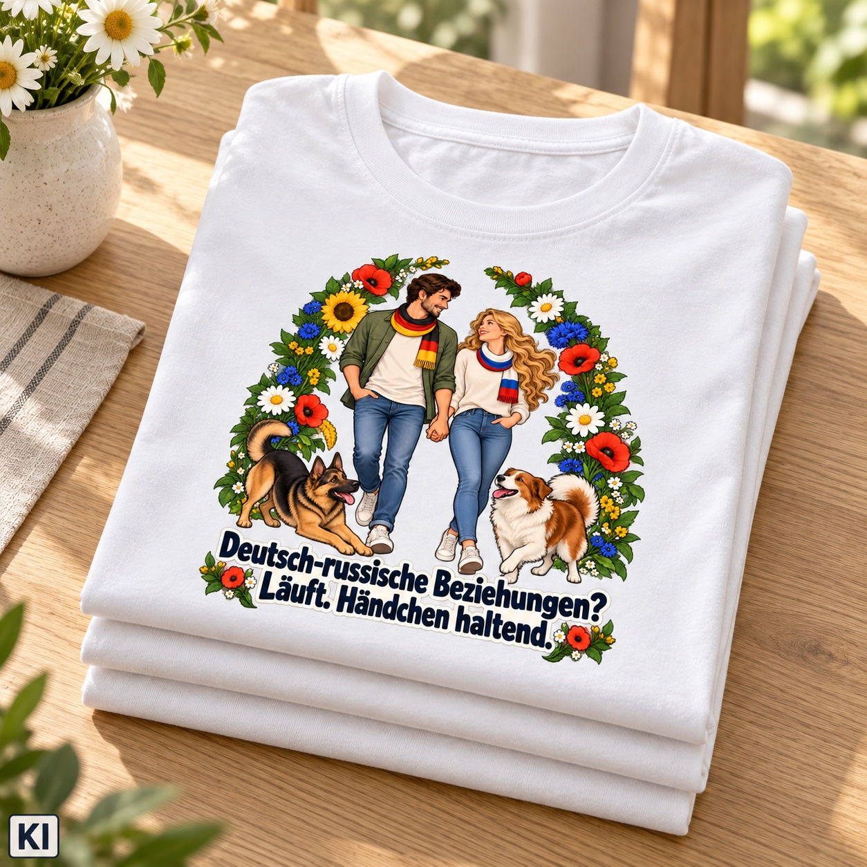 Deutsch-russische Beziehungen? Läuft. Händchen haltend. (Händchen haltend) – T-Shirt · Motiv 2 – Bild 8