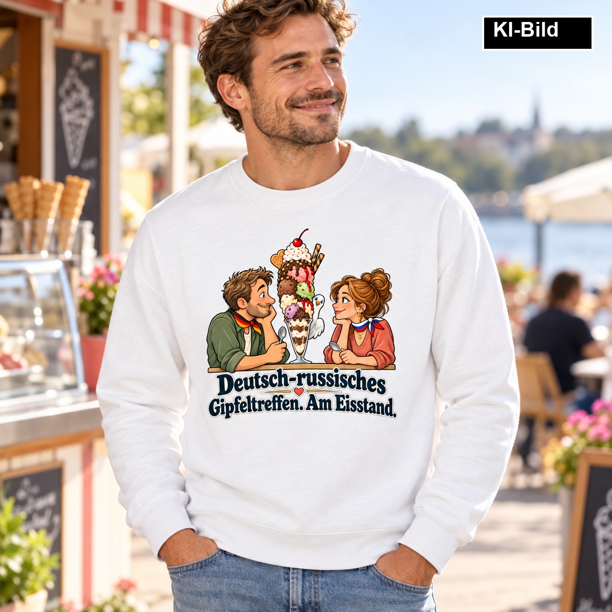 Deutsch-russisches Gipfeltreffen. Am Eisstand. (Gipfeltreffen am Eisstand) – Sweatshirt – Bild 14