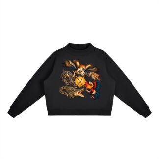 Philippinen A – Damen-Fleece-Sweatshirt, Dynamische Tiere
