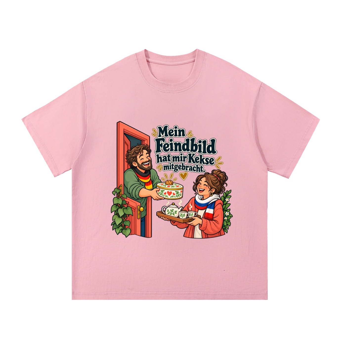 Mein Feindbild hat mir Kekse mitgebracht. (Kekse mitgebracht) – T-Shirt · Motiv 2 – Bild 10