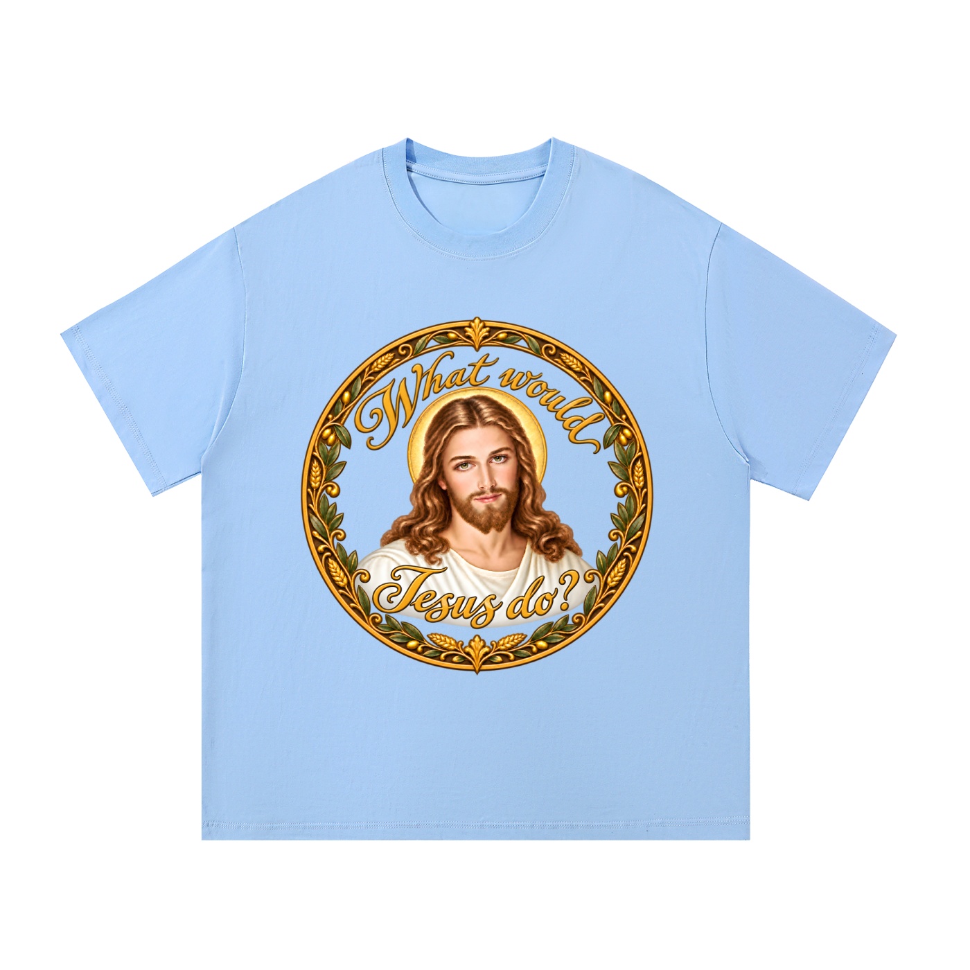 Was würde Jesus tun? Kalligrafie-Kranz – T-Shirt – Bild 11