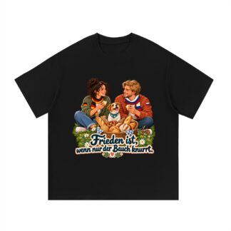 Frieden ist, wenn nur der Bauch knurrt. (Friedliches Picknick) – T-Shirt · Motiv 3