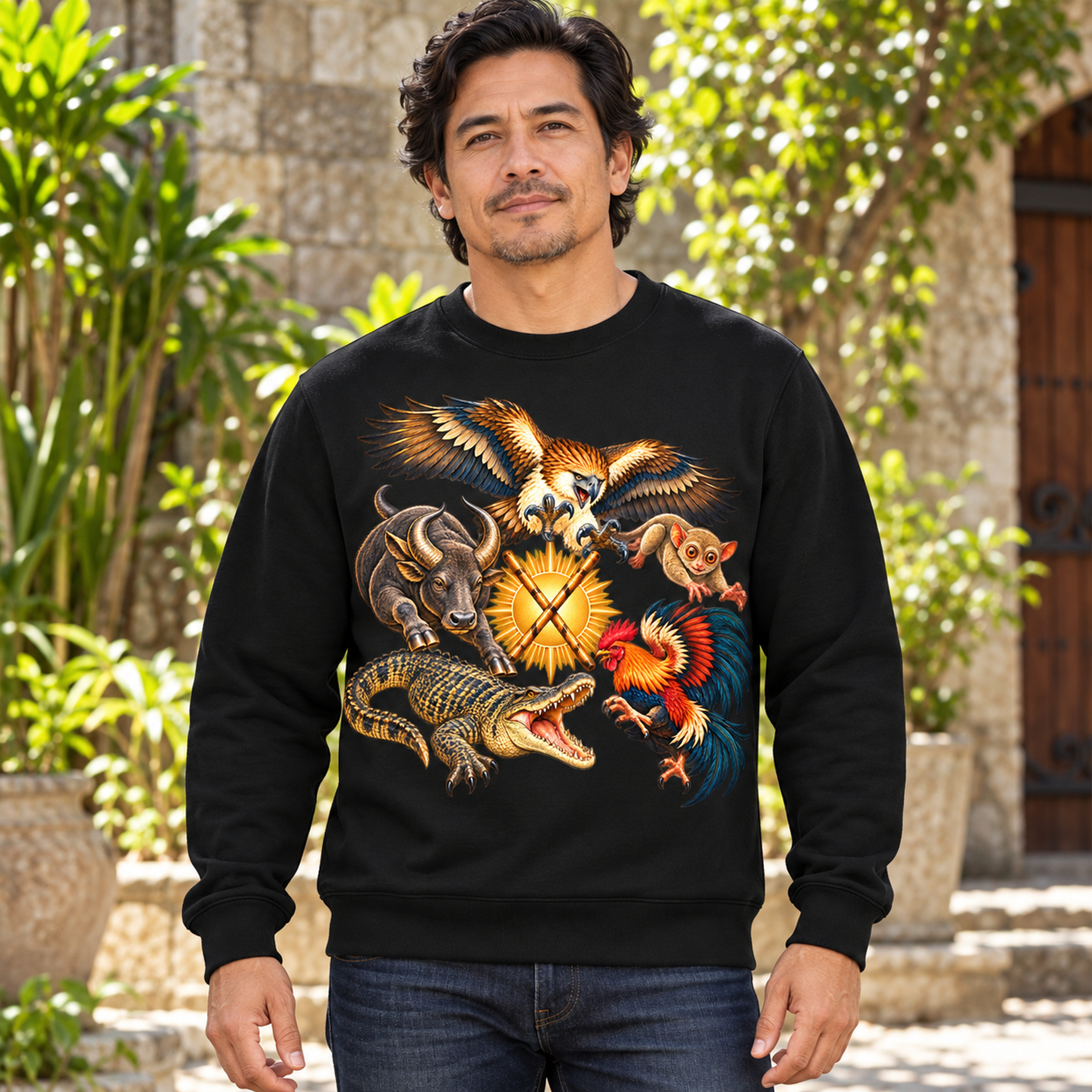 Philippinen A – Oversize-Sweatshirt, Dynamische Tiere – Bild 2