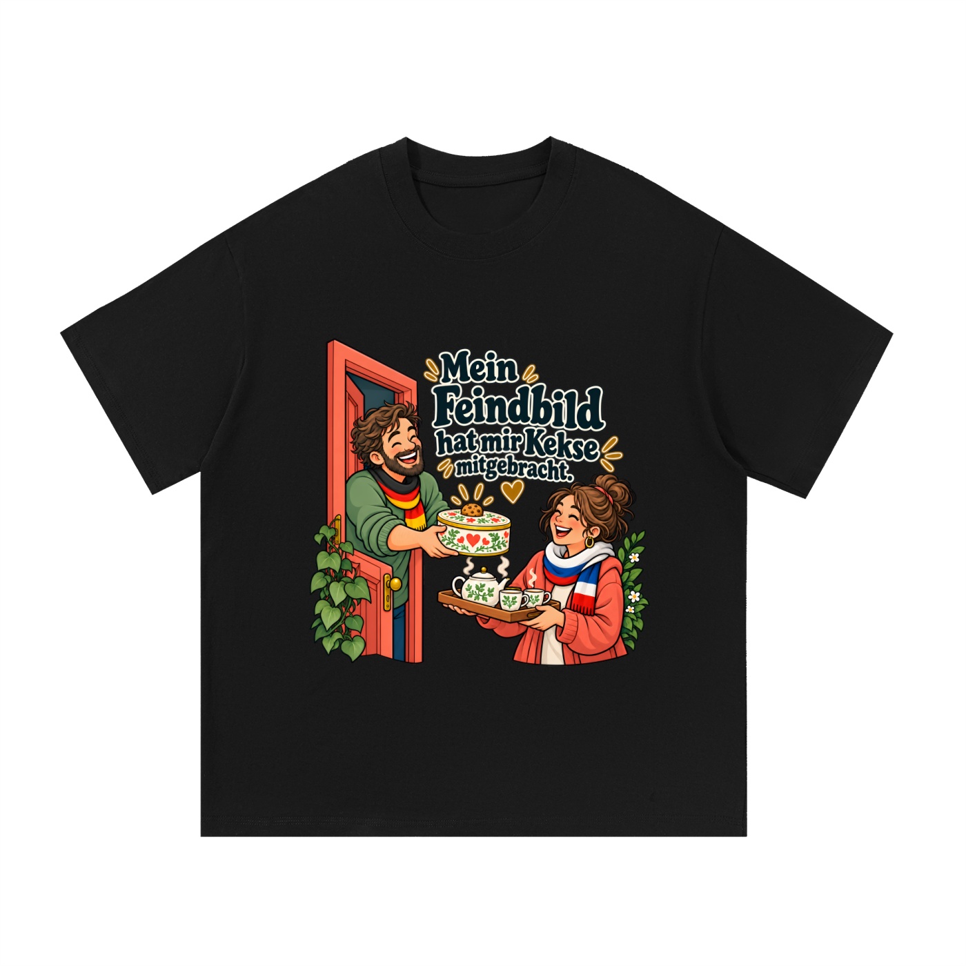 Mein Feindbild hat mir Kekse mitgebracht. (Kekse mitgebracht) – T-Shirt · Motiv 2