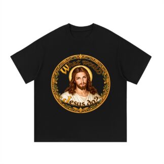 Was würde Jesus tun? Manuskript-Kranz (Variante 4) – T-Shirt