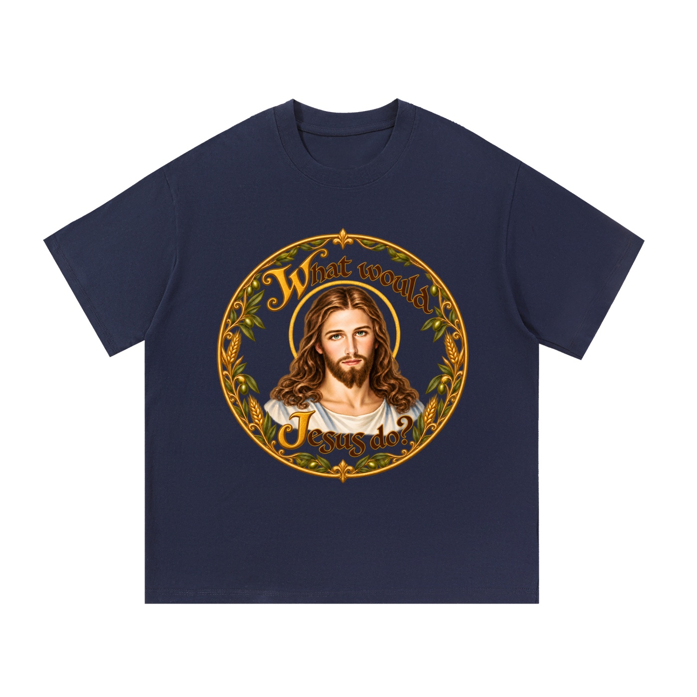 Was würde Jesus tun? Manuskript-Kranz (Variante 2) – T-Shirt – Bild 16