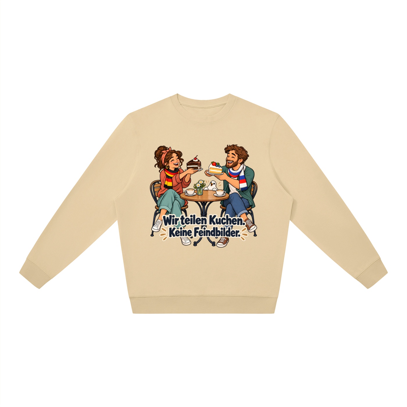 Wir teilen Kuchen. Keine Feindbilder. (Kuchen teilen) – Sweatshirt · Motiv 3 – Bild 7