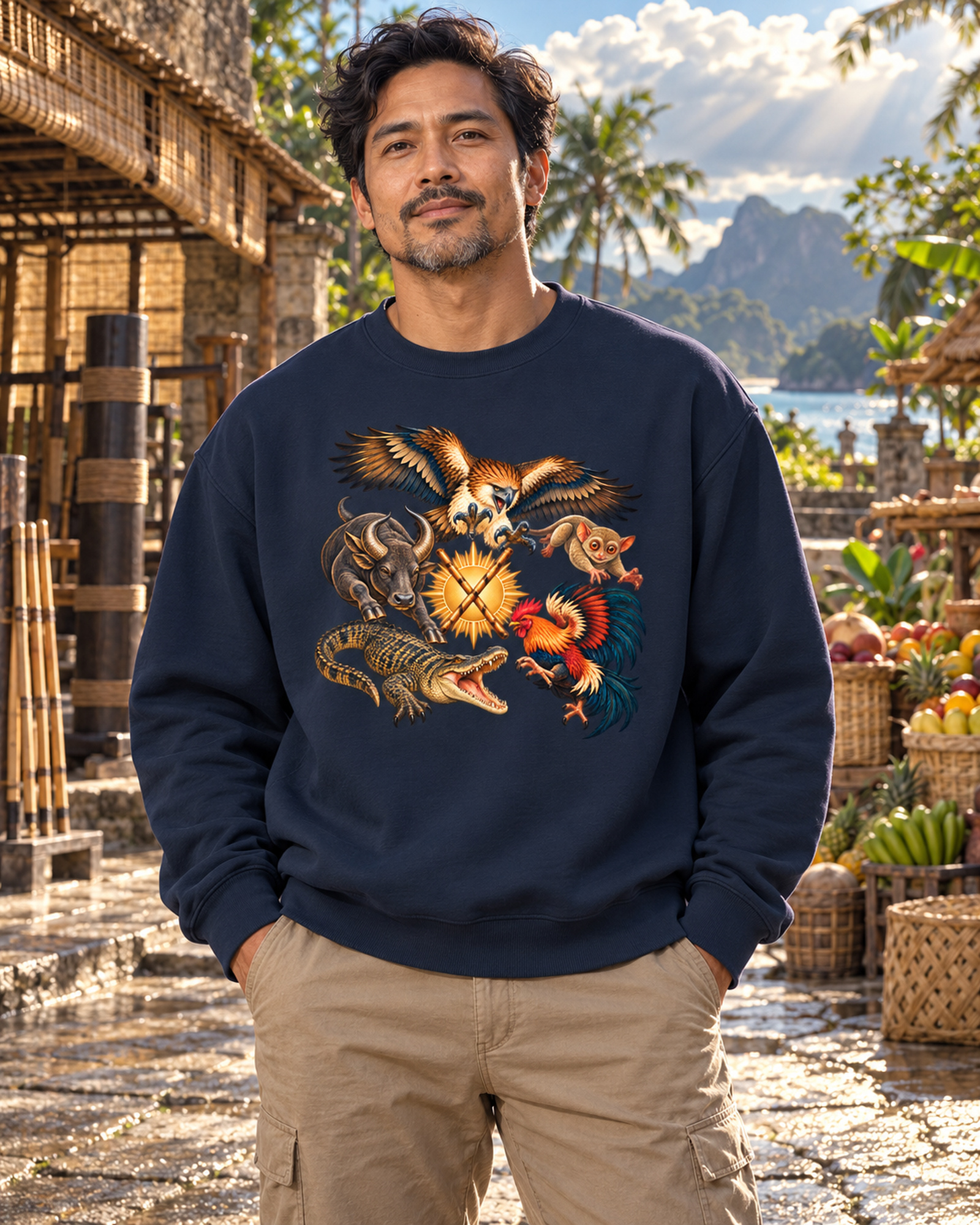 Philippinen A – Oversize-Sweatshirt, Dynamische Tiere – Bild 6