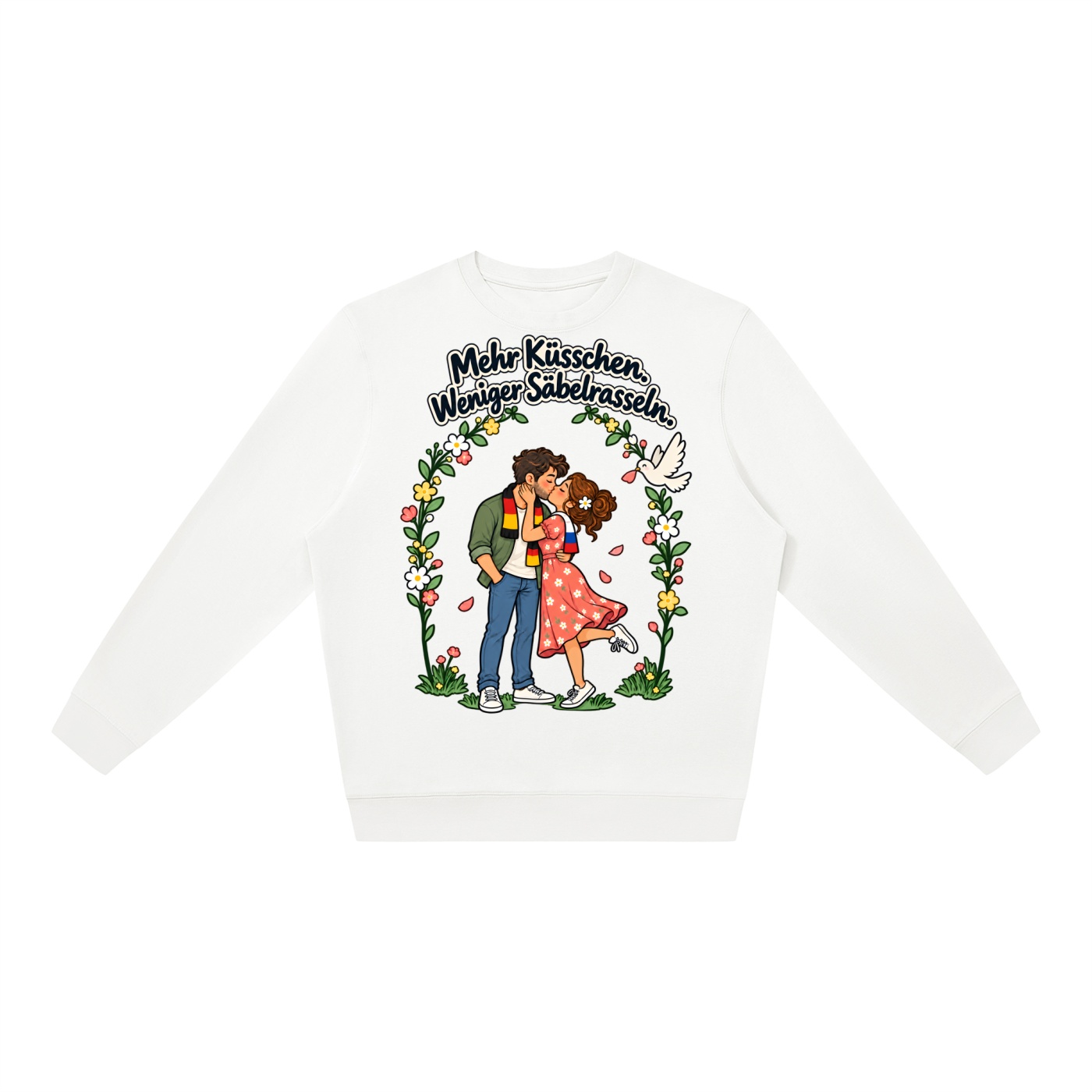 Mehr Küsschen. Weniger Säbelrasseln. (Mehr Küsschen) – Sweatshirt · Motiv 2 – Bild 3