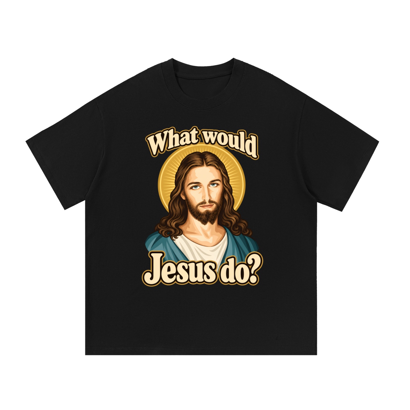 Was würde Jesus tun? Initiale-Stil (Variante 3) – T-Shirt