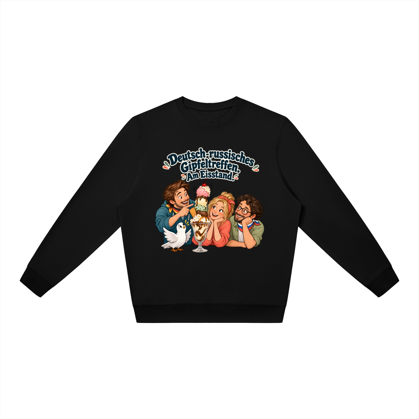Deutsch-russisches Gipfeltreffen. Am Eisstand. (Gipfeltreffen am Eisstand) – Sweatshirt · Motiv 2