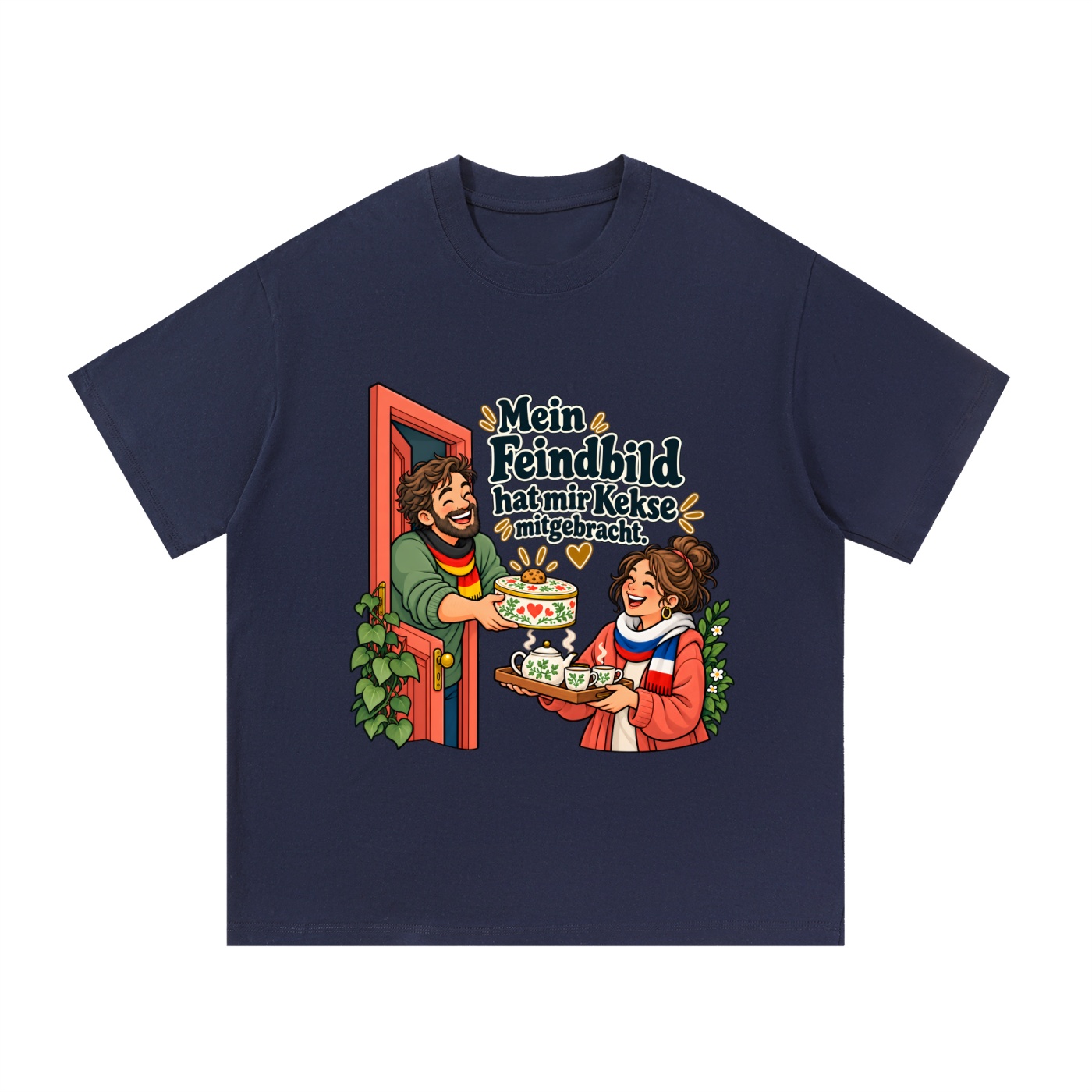 Mein Feindbild hat mir Kekse mitgebracht. (Kekse mitgebracht) – T-Shirt · Motiv 2 – Bild 12